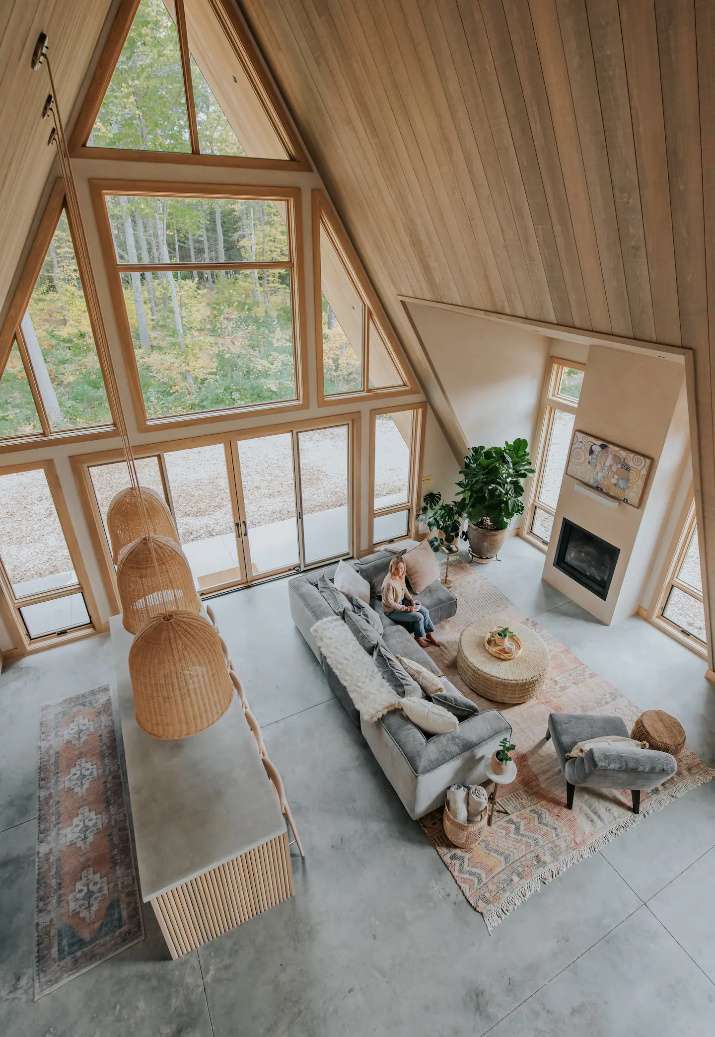 salon maison A-Frame écologique salon maison A-Frame écologique
