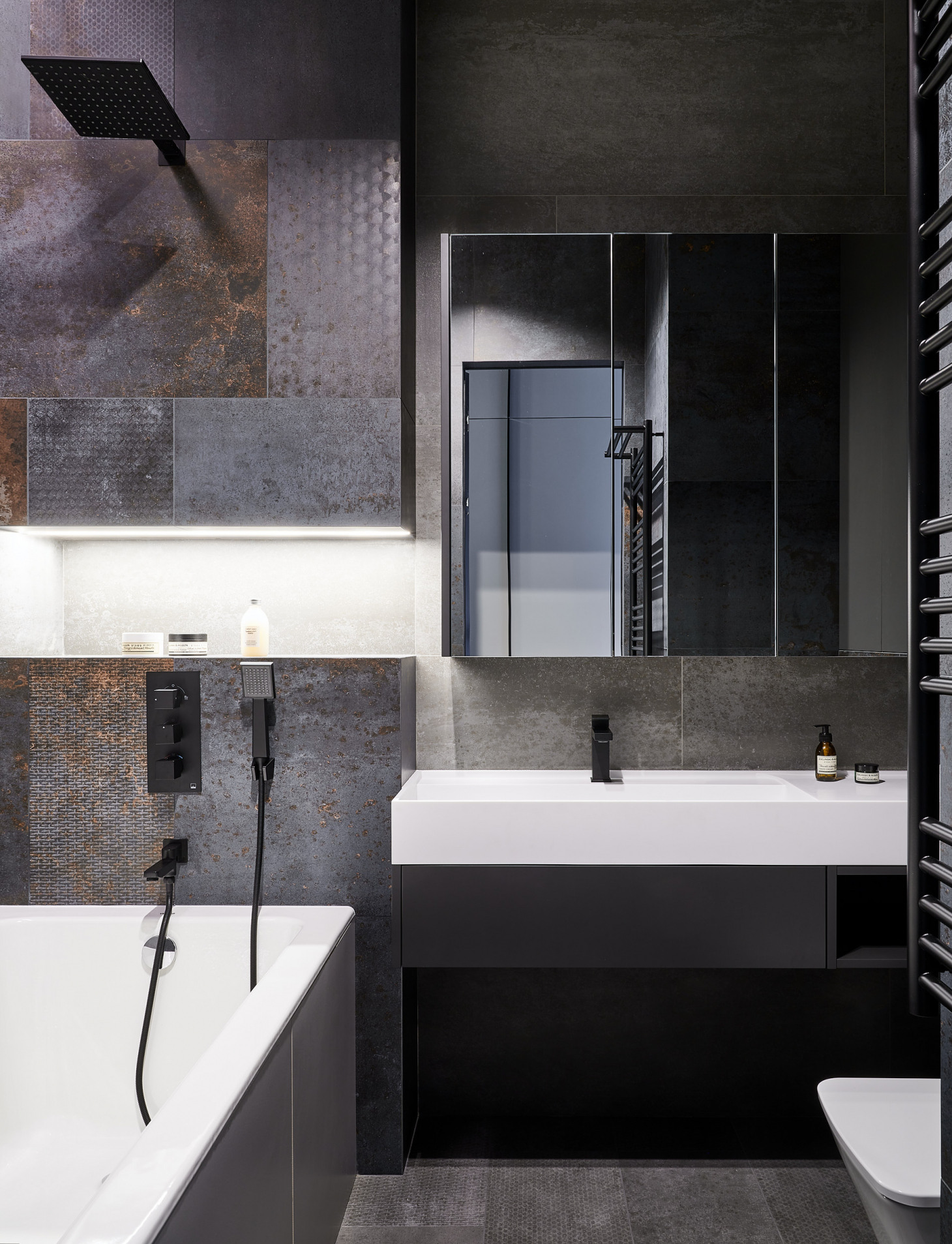 salle de bain grise loft de 80m2 salle de bain grise loft de 80m2