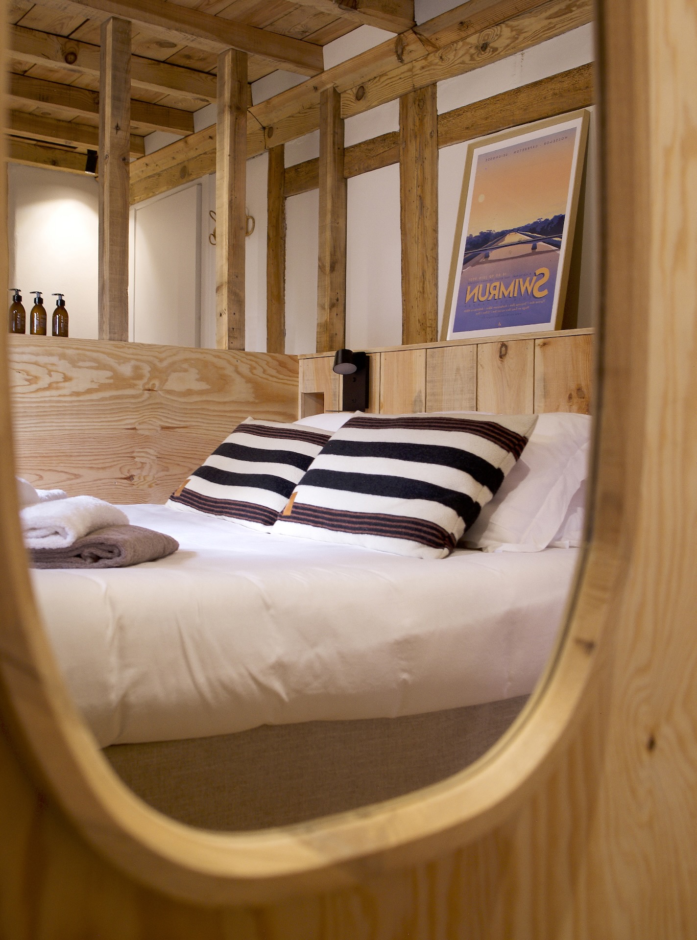 chambre décoration naturelle maison en bois Airial du Branasse Hossegor