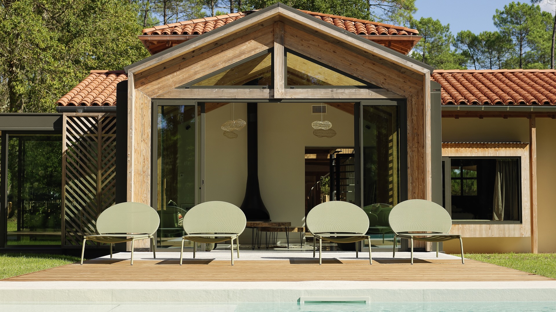 terrasse avec piscine Airial du Branasse Hossegor