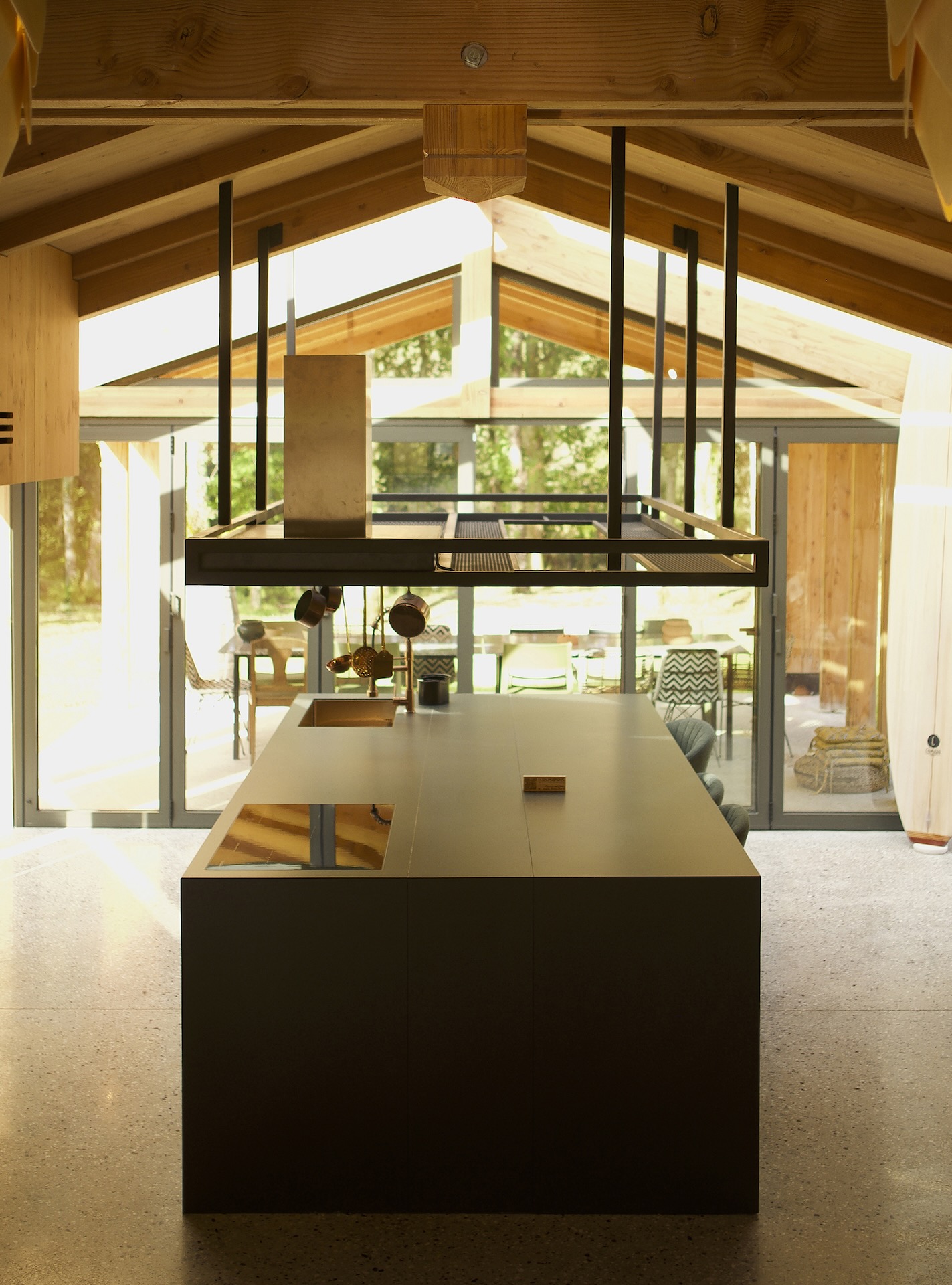 cuisine maison en bois Airial du Branasse Hossegor