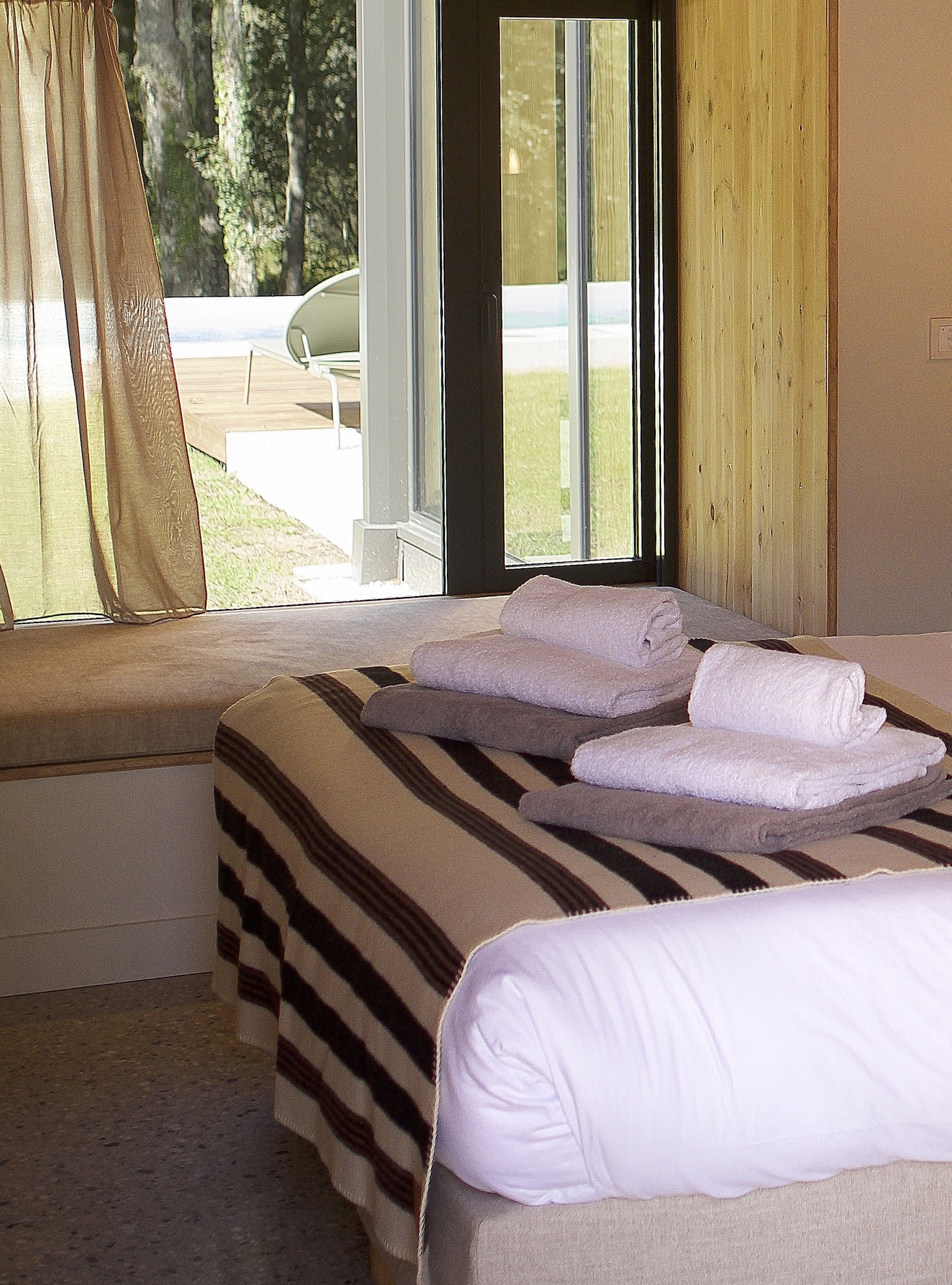 chambre maison en bois Airial du Branasse Hossegor