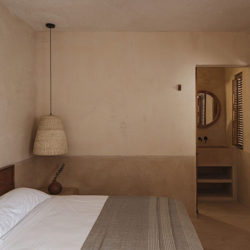chambre murs enduits maison Mexique chambre murs enduits maison Mexique