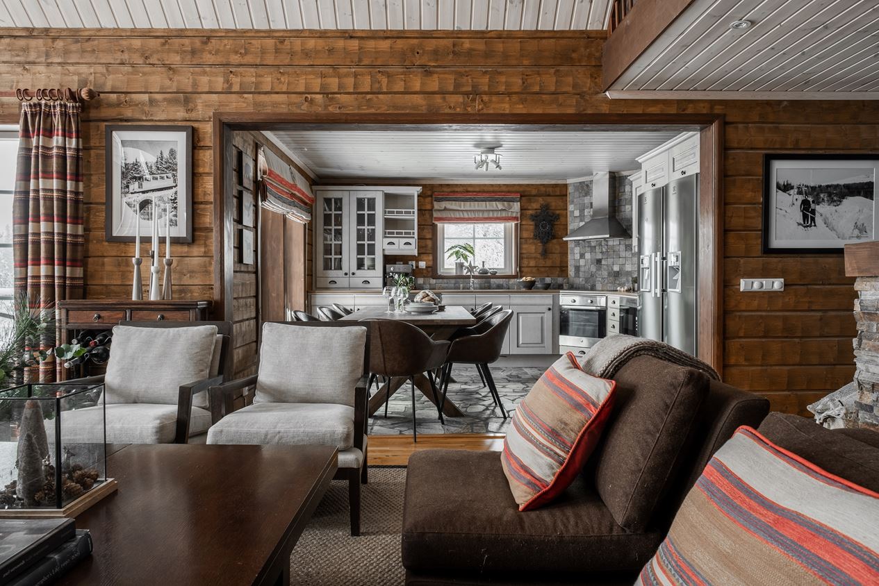 salon maison à la montagne décoration chalet