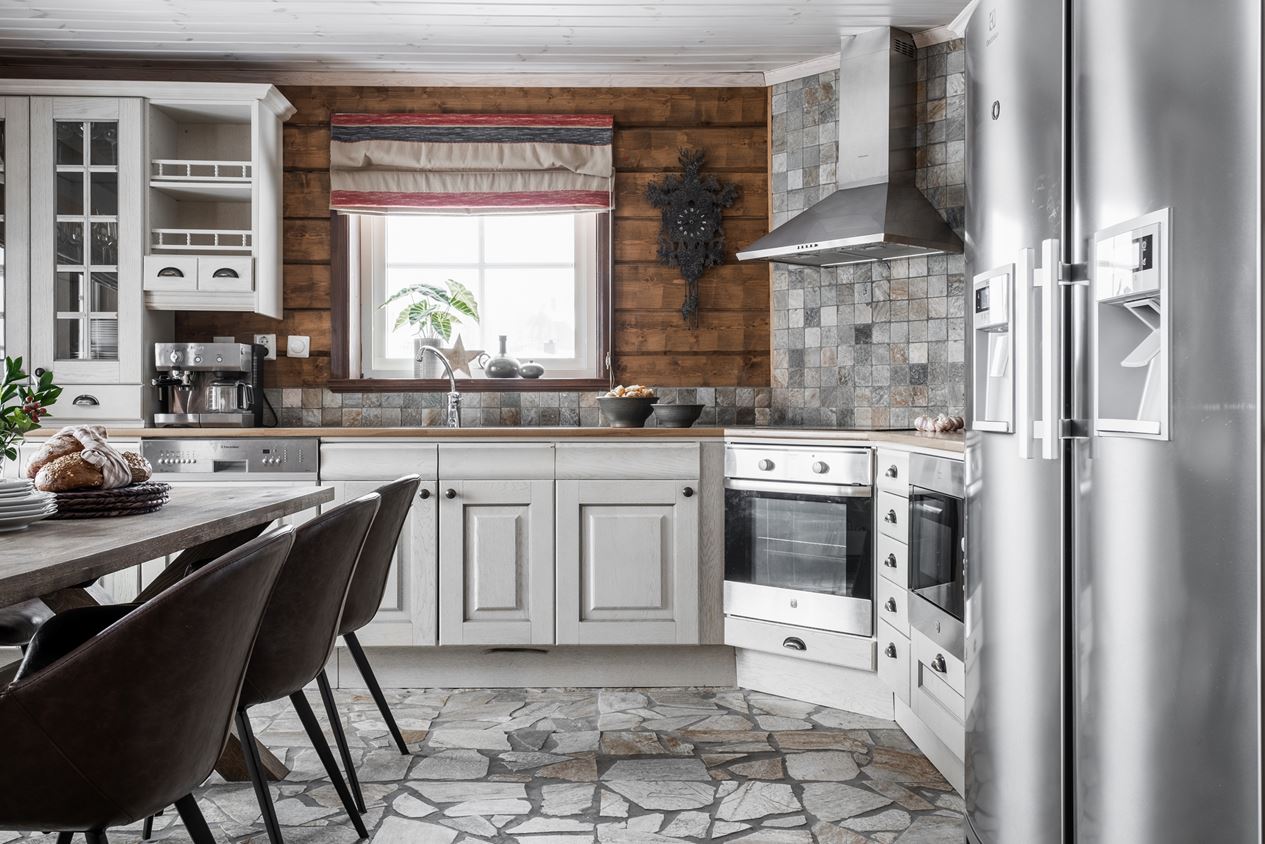cuisine blanche maison en bois