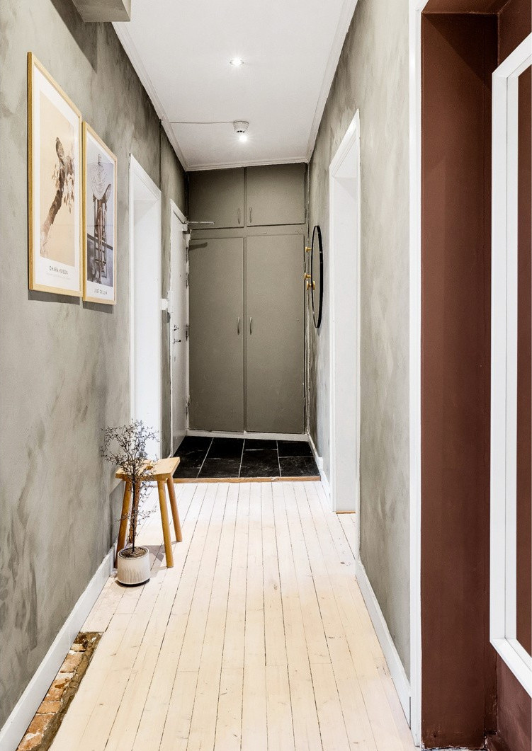 entrée murs enduits décoration scandinave