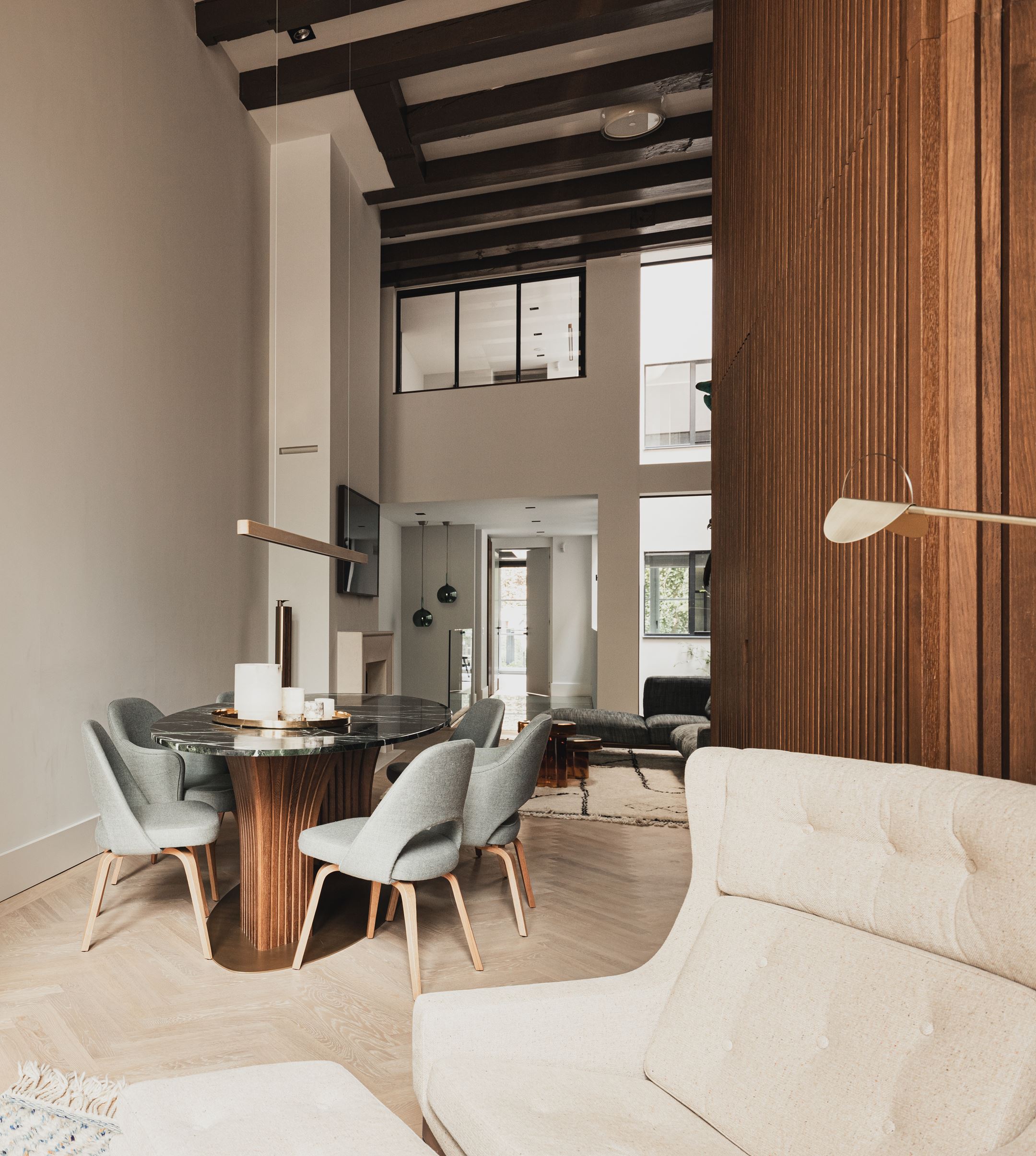 salon avec salle à manger décoration design