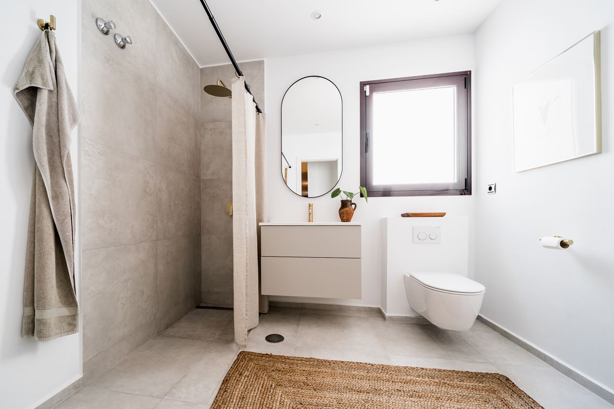 salle de bain design beige