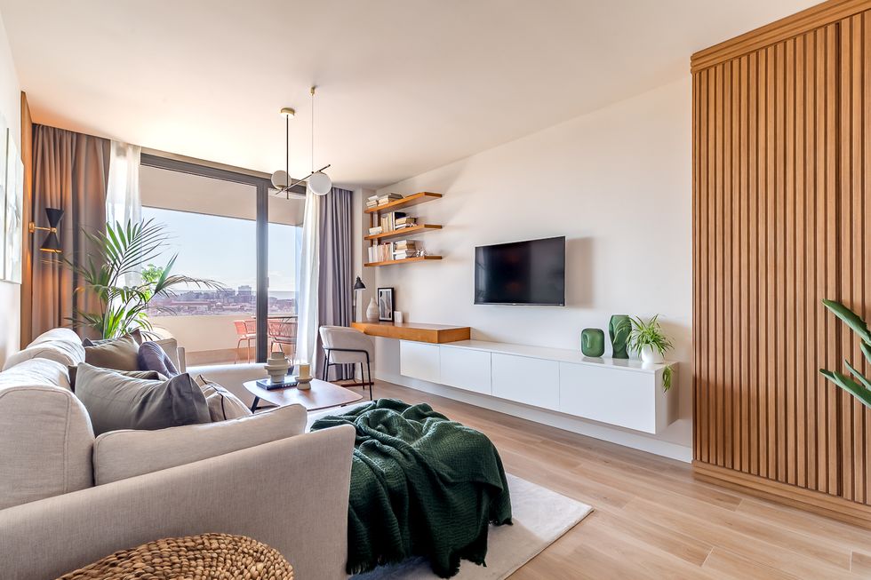 salon décoration design deux-pièces de 40m2