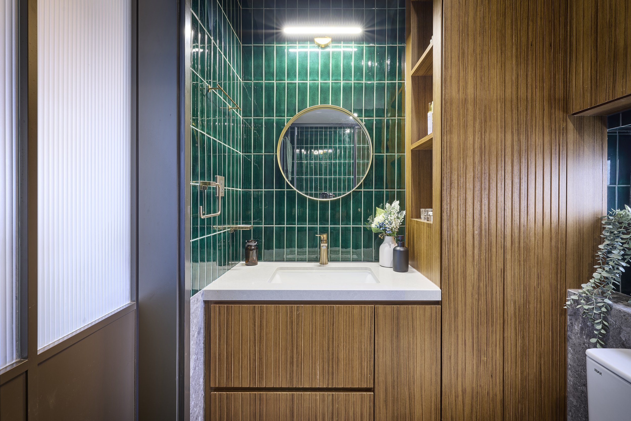 salle de bain vert et bois décoration contemporaine salle de bain vert et bois décoration contemporaine