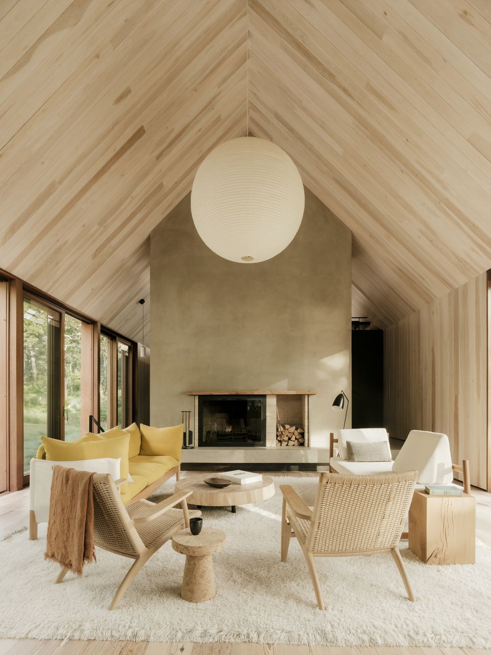 salon maison en bois contemporaine décoration design