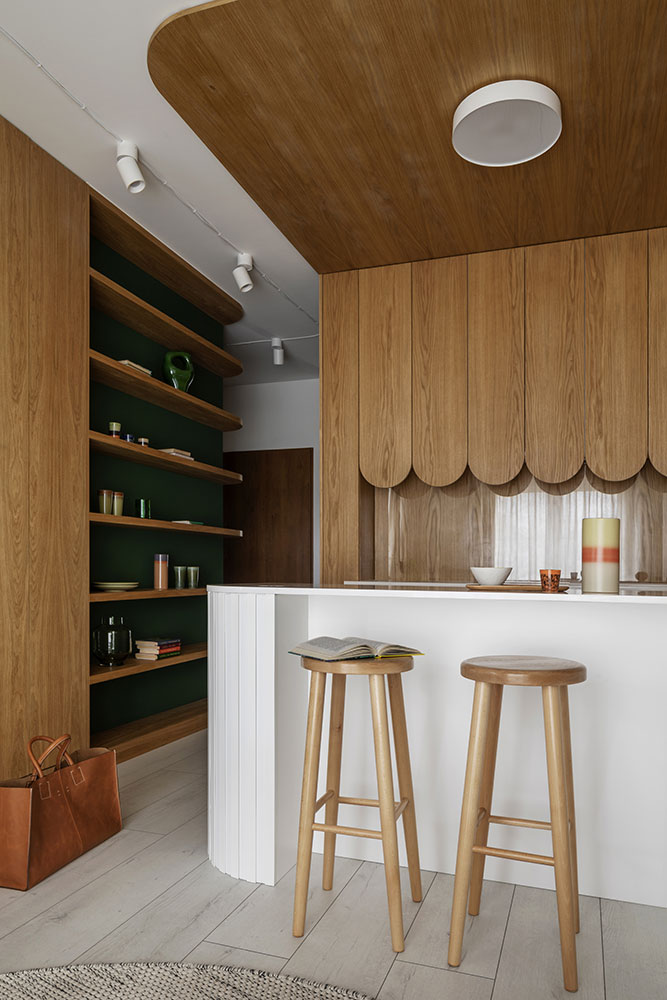 cuisine ouverte décoration design appartement 40m2 