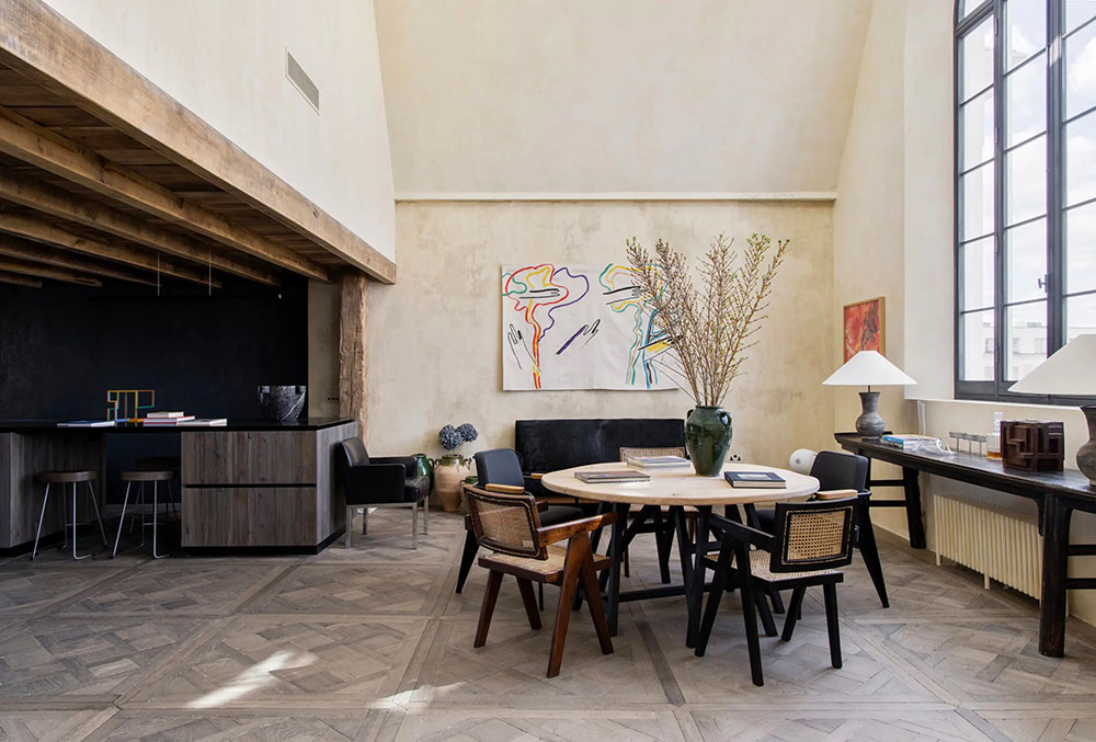 cuisine avec salle à manger décoration contemporaine