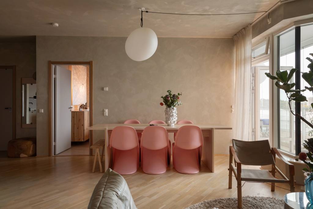 salle à manger chaises Panton roses salle à manger chaises Panton roses