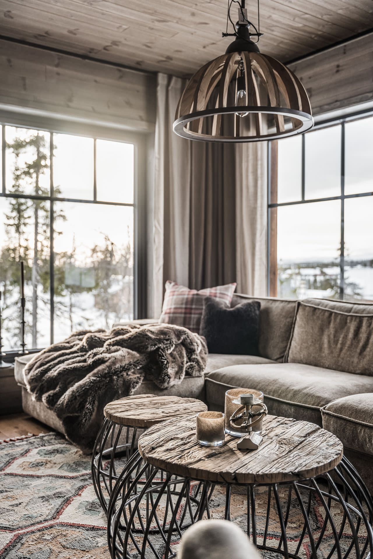 salon décoration chalet