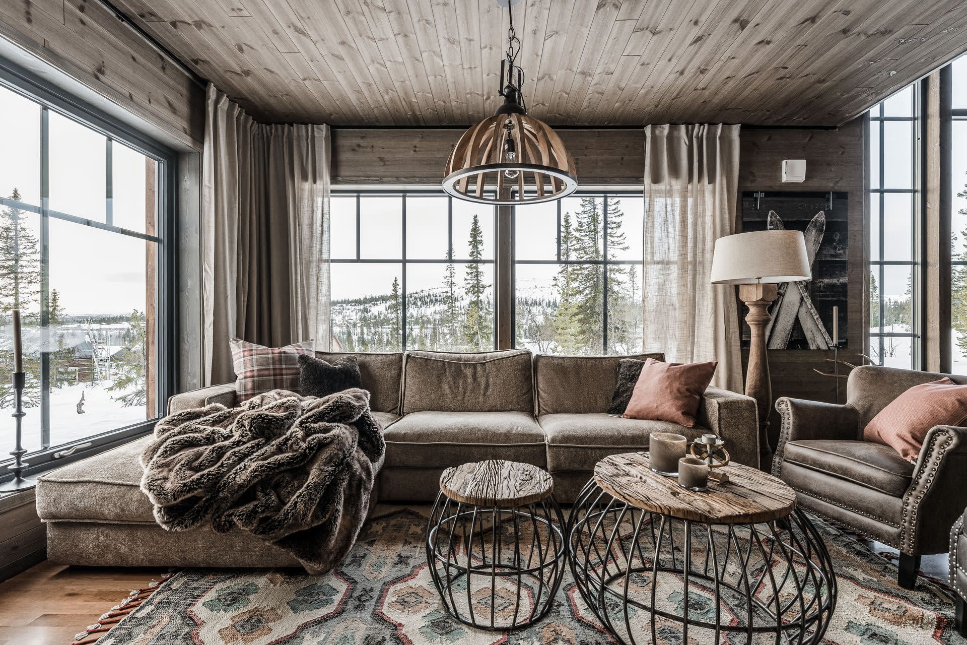 salon décoration chalet