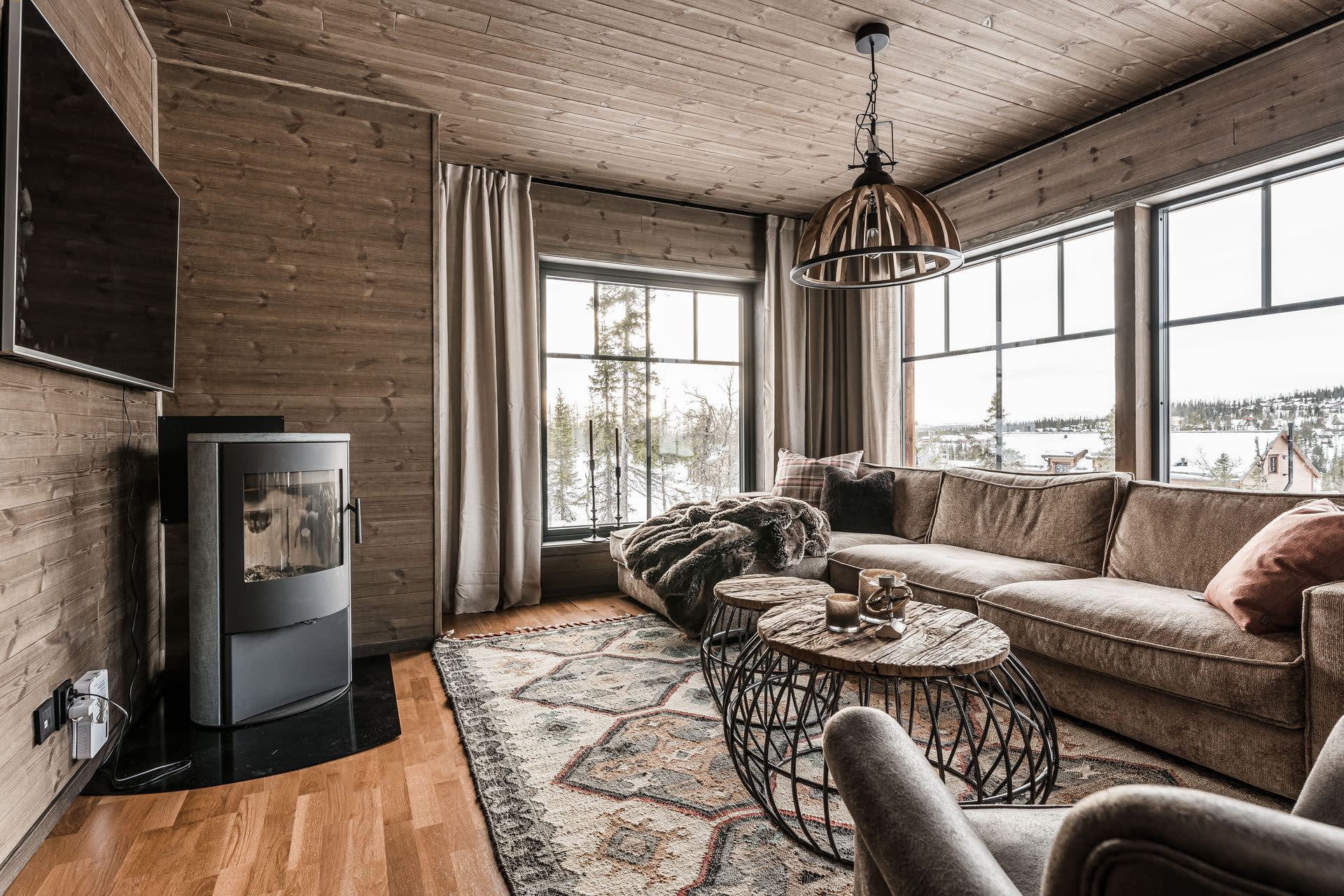 salon décoration chalet