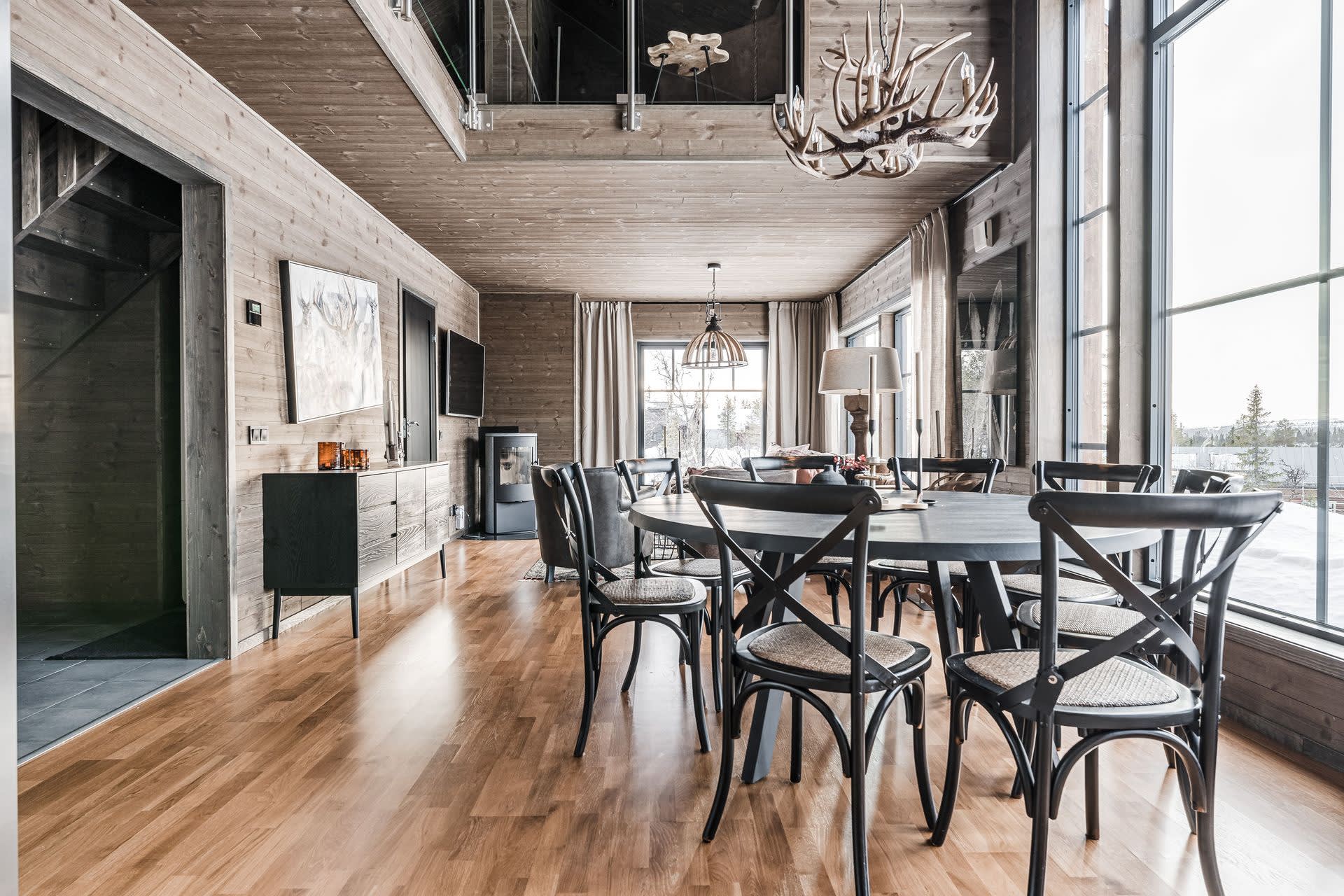 salon décoration chalet