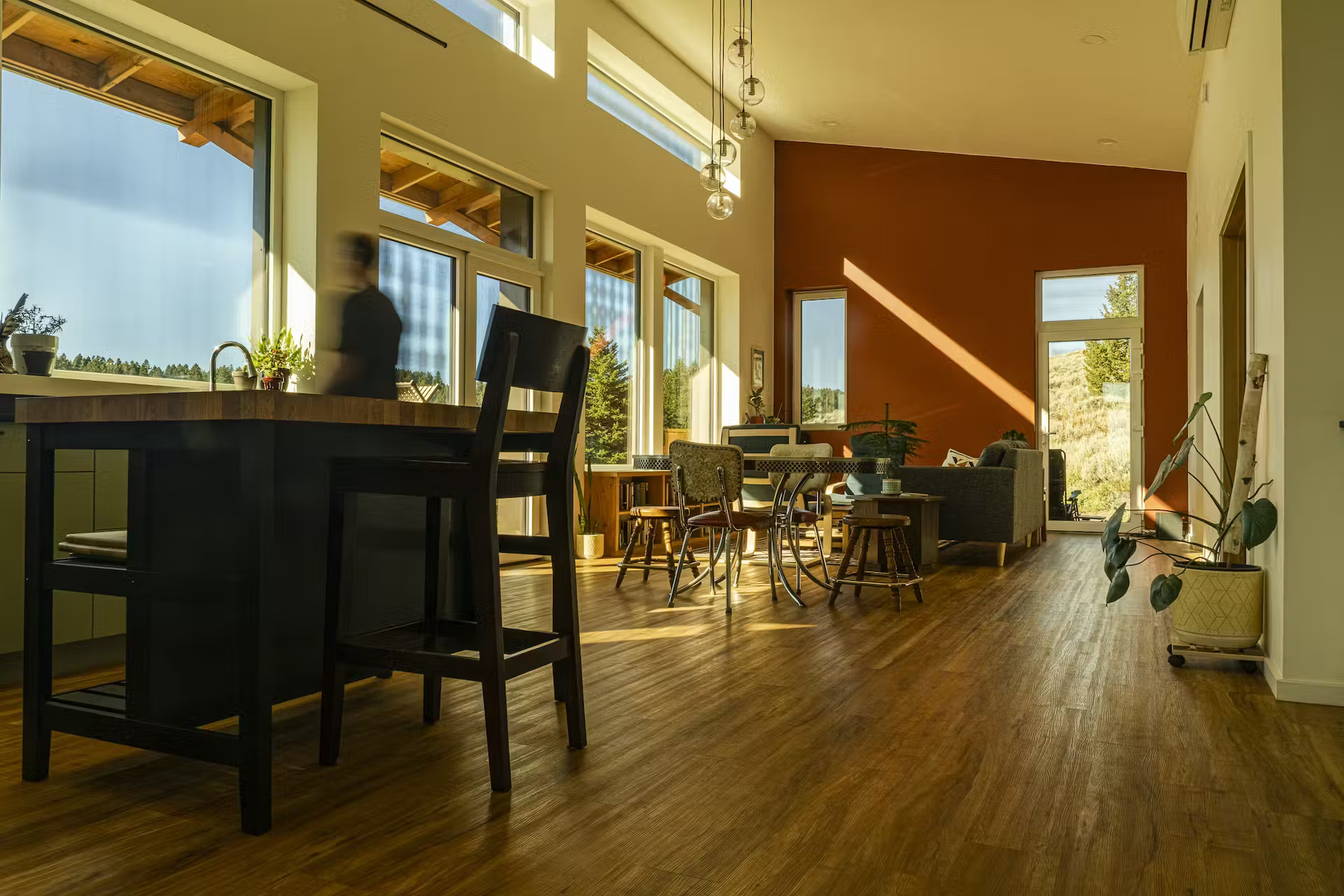 salon maison préfabriquée en bois
