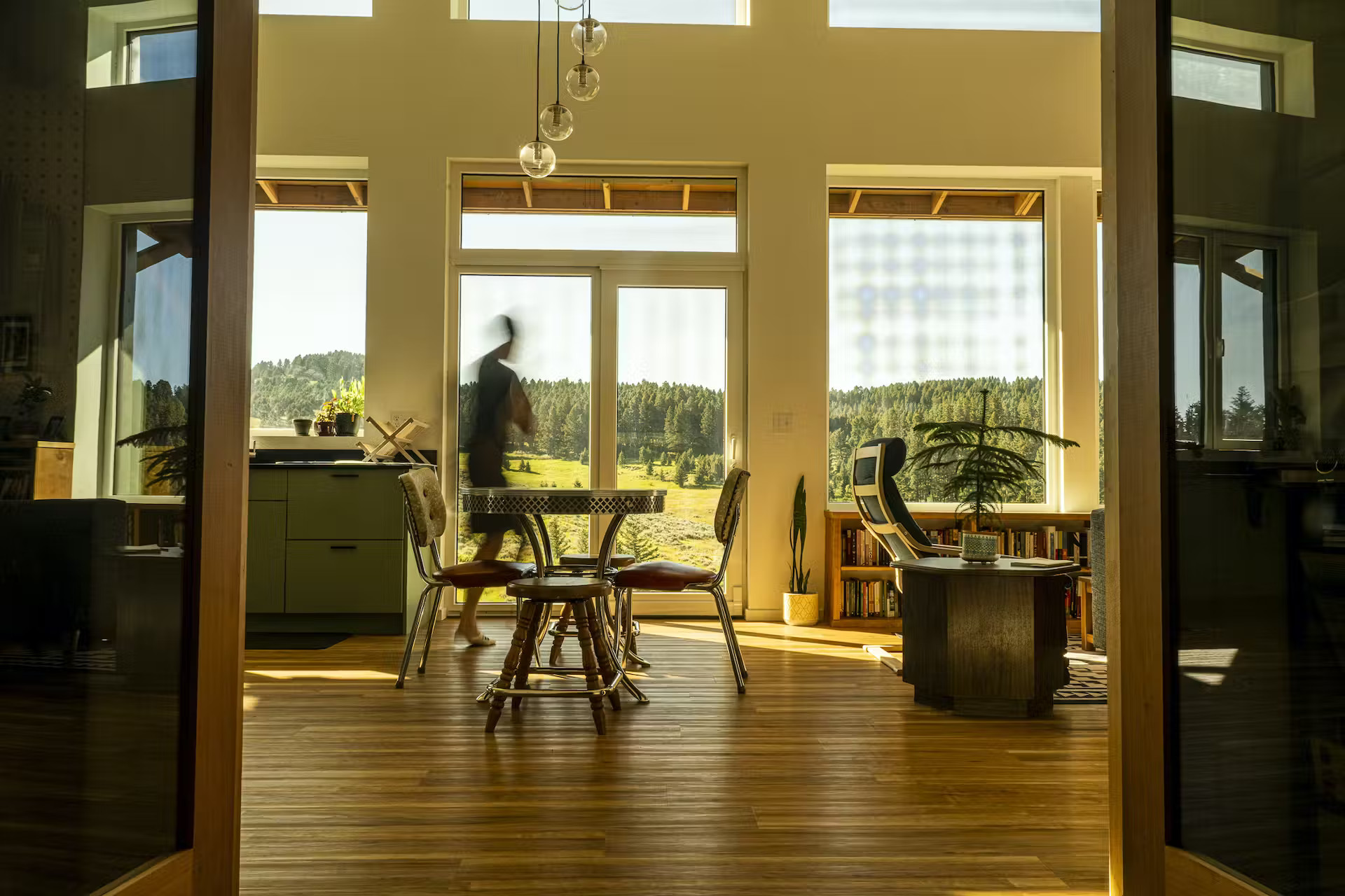 salon maison préfabriquée en bois