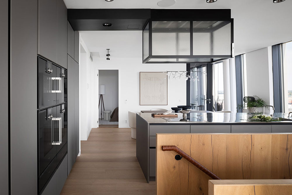 cuisine ouverte grise