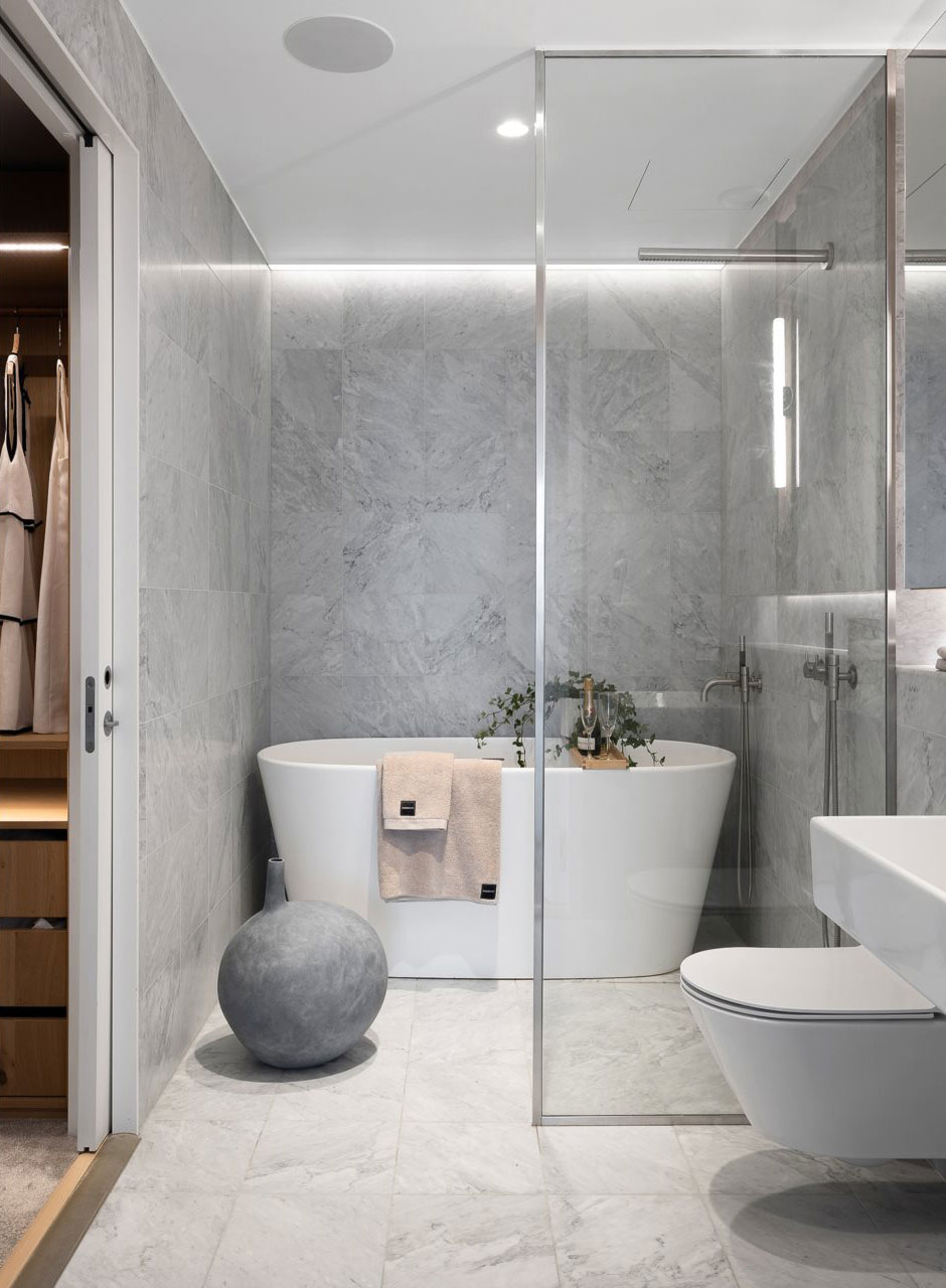 salle de bain marbre blanc décoration design