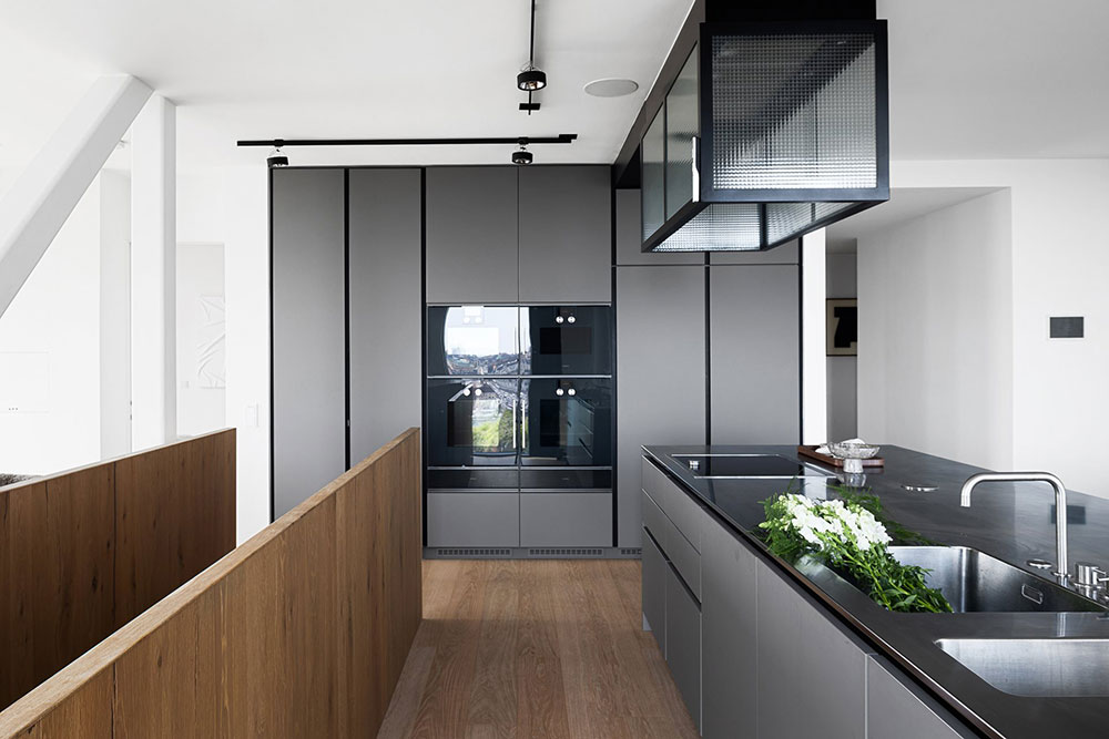 cuisine ouverte grise