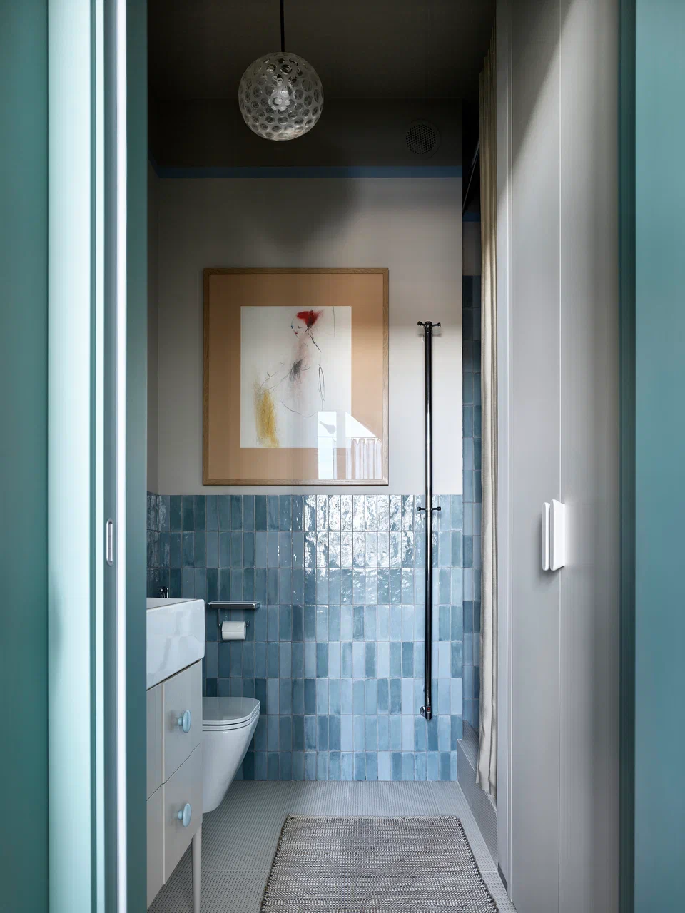 salle de bain carrelage bleu