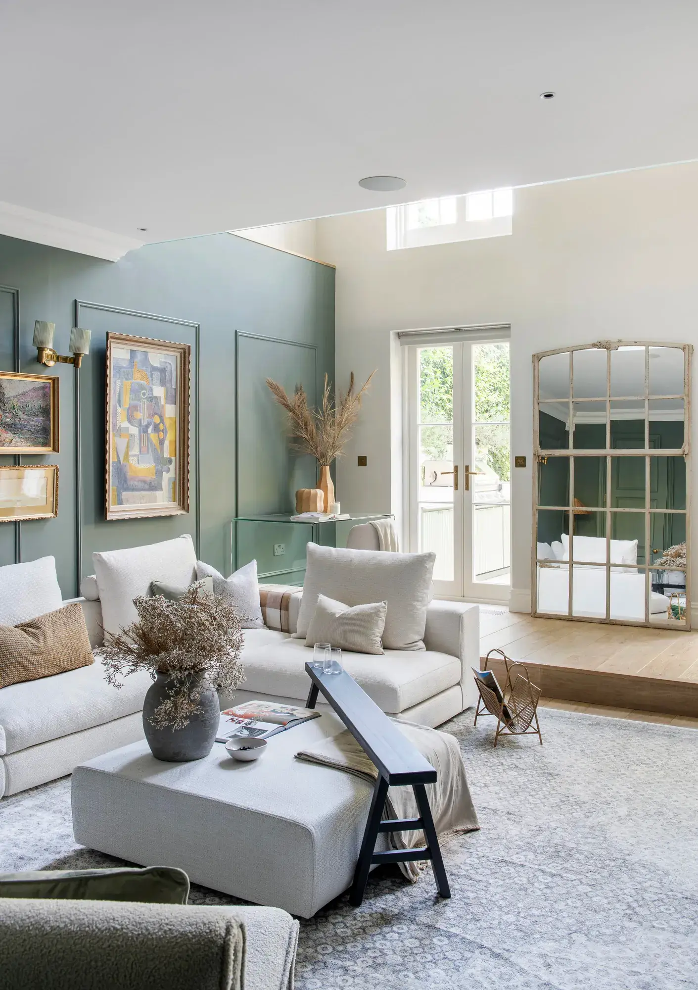 salon bleu appartement en triplex moderne
