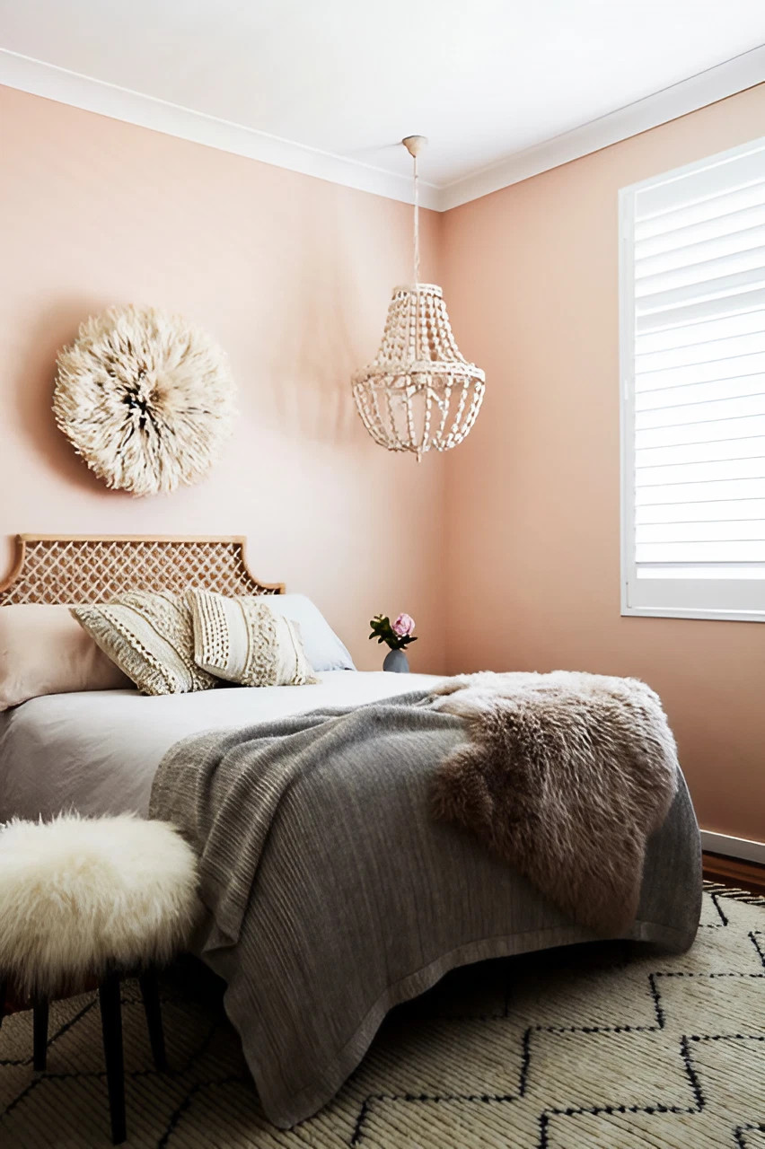 chambre couleur Pantone 2024 Peach Fuzz chambre couleur Pantone 2024 Peach Fuzz