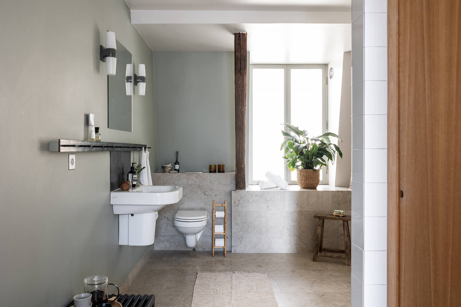salle de bain grise et verte salle de bain grise et verte