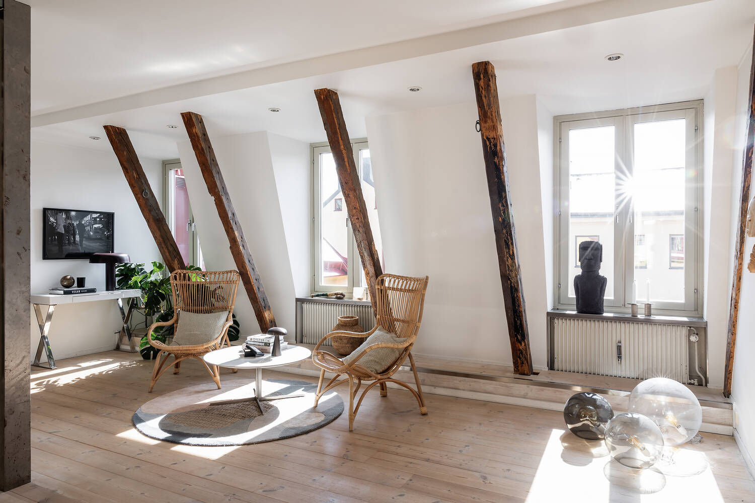 salon décoration scandinave appartement avec poutres salon décoration scandinave appartement avec poutres