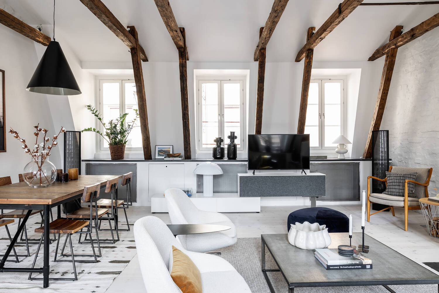 salon décoration scandinave appartement avec poutres salon décoration scandinave appartement avec poutres