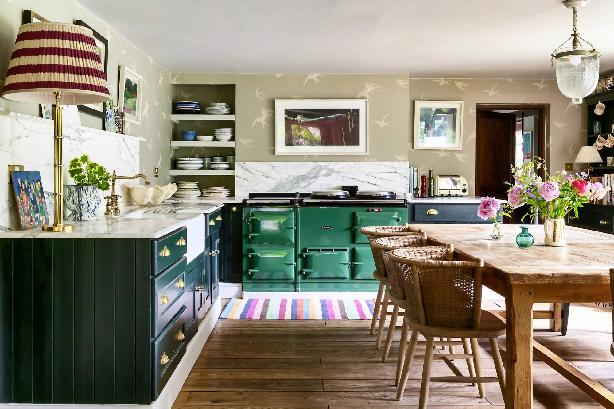 cuisine rustique chic avec piano de cuisson