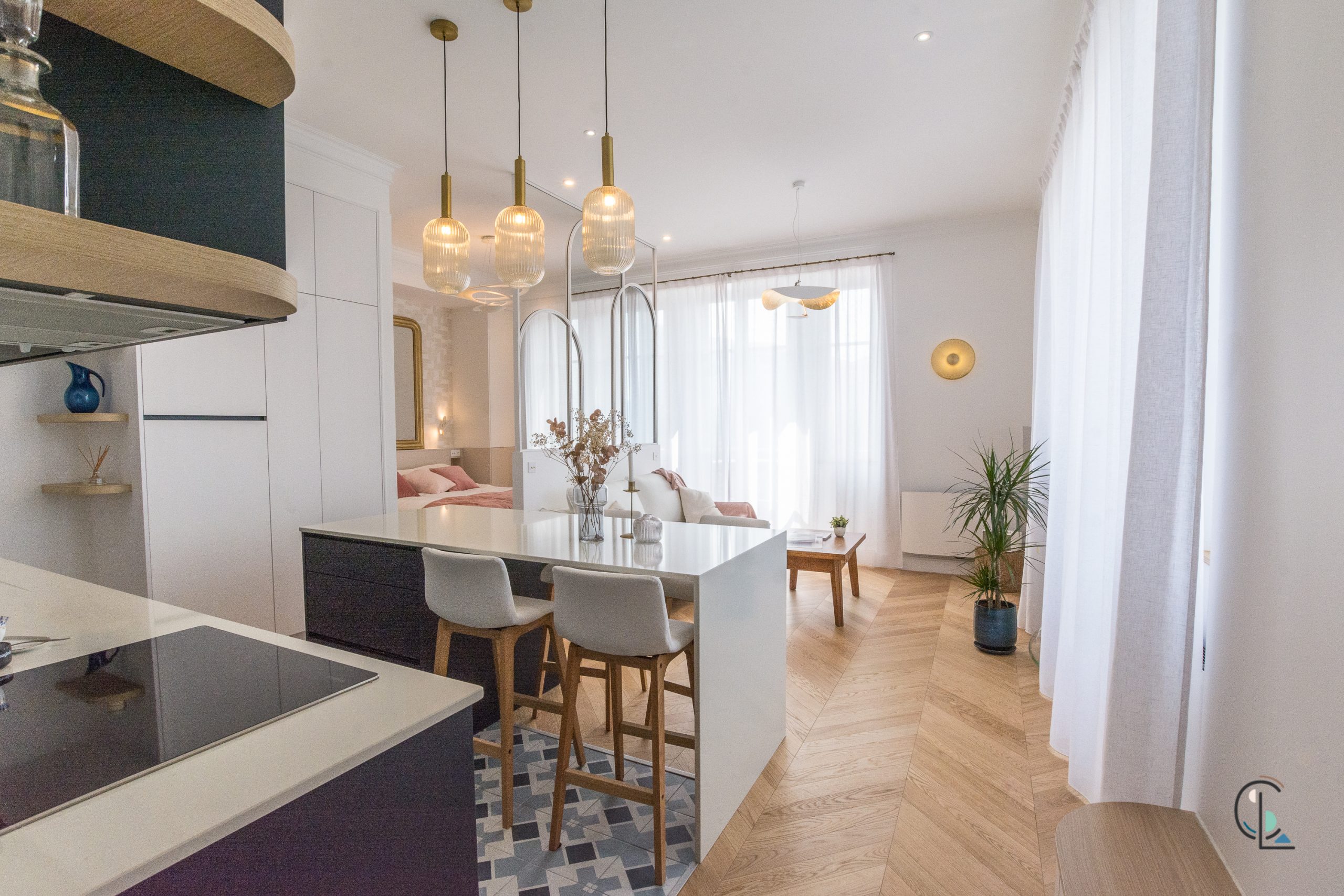 cuisine ouverte studio 42m2 transformé en deux-pièces cuisine ouverte studio 42m2 transformé en deux-pièces