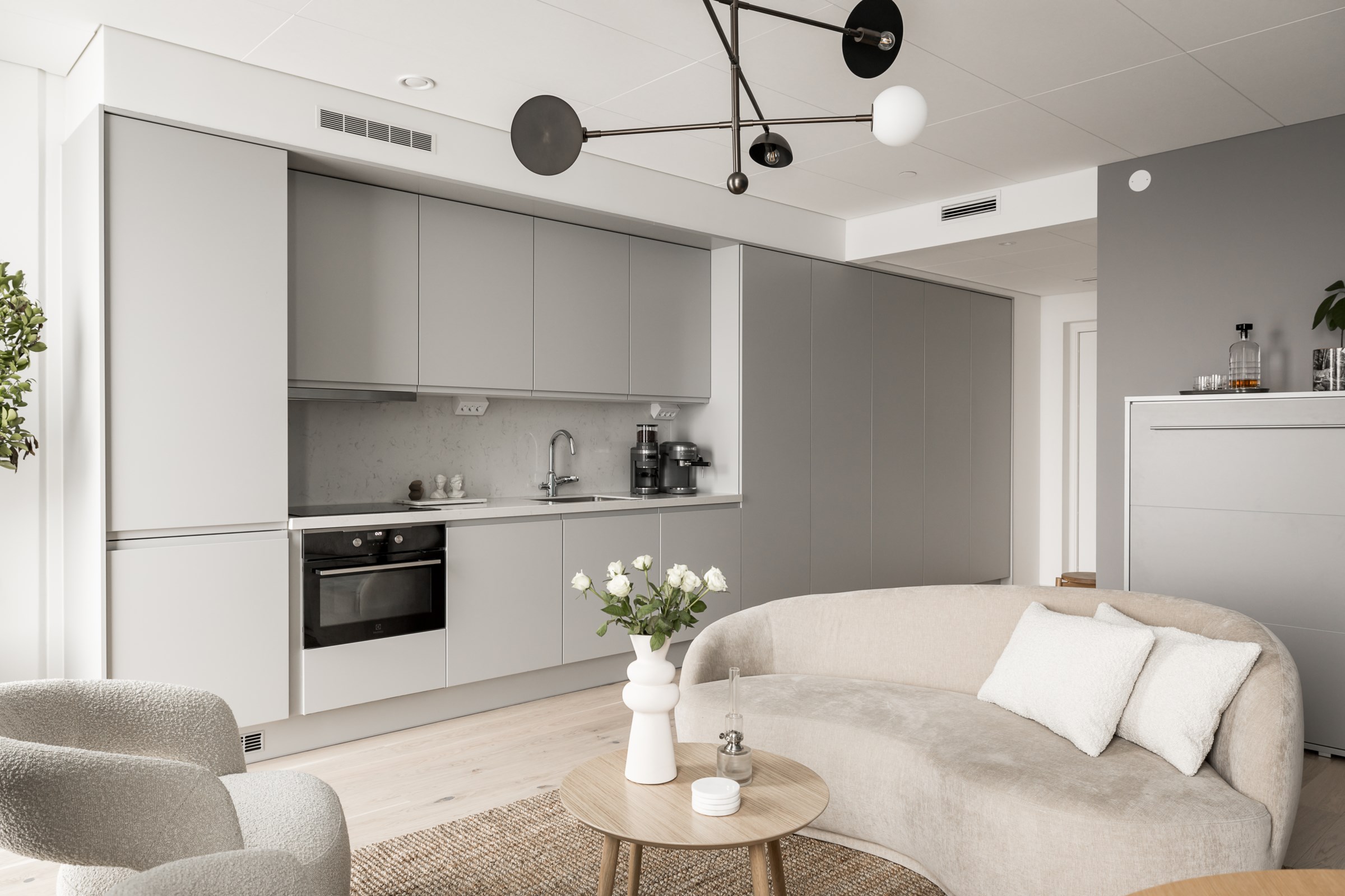 salon et cuisine studio 32m2 design décoration grise salon et cuisine studio 32m2 design décoration grise