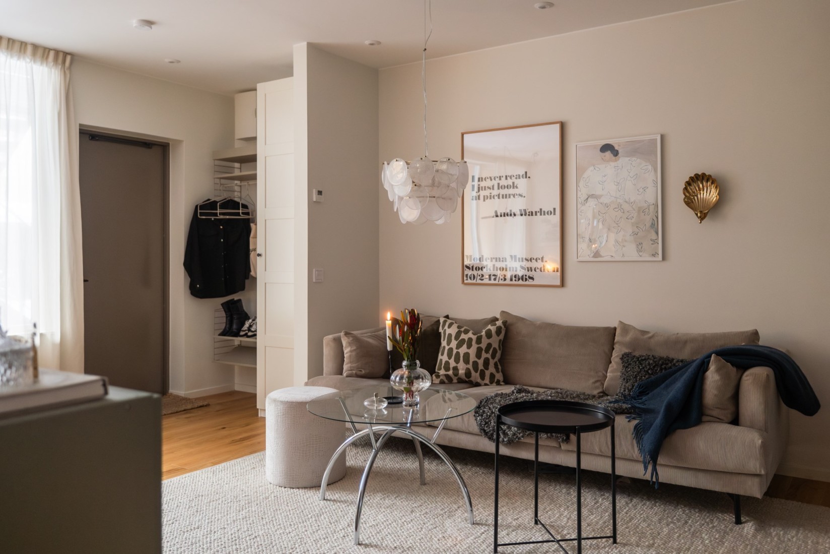 salon décoration scandinave deux-pièces de 45m2 optimisé