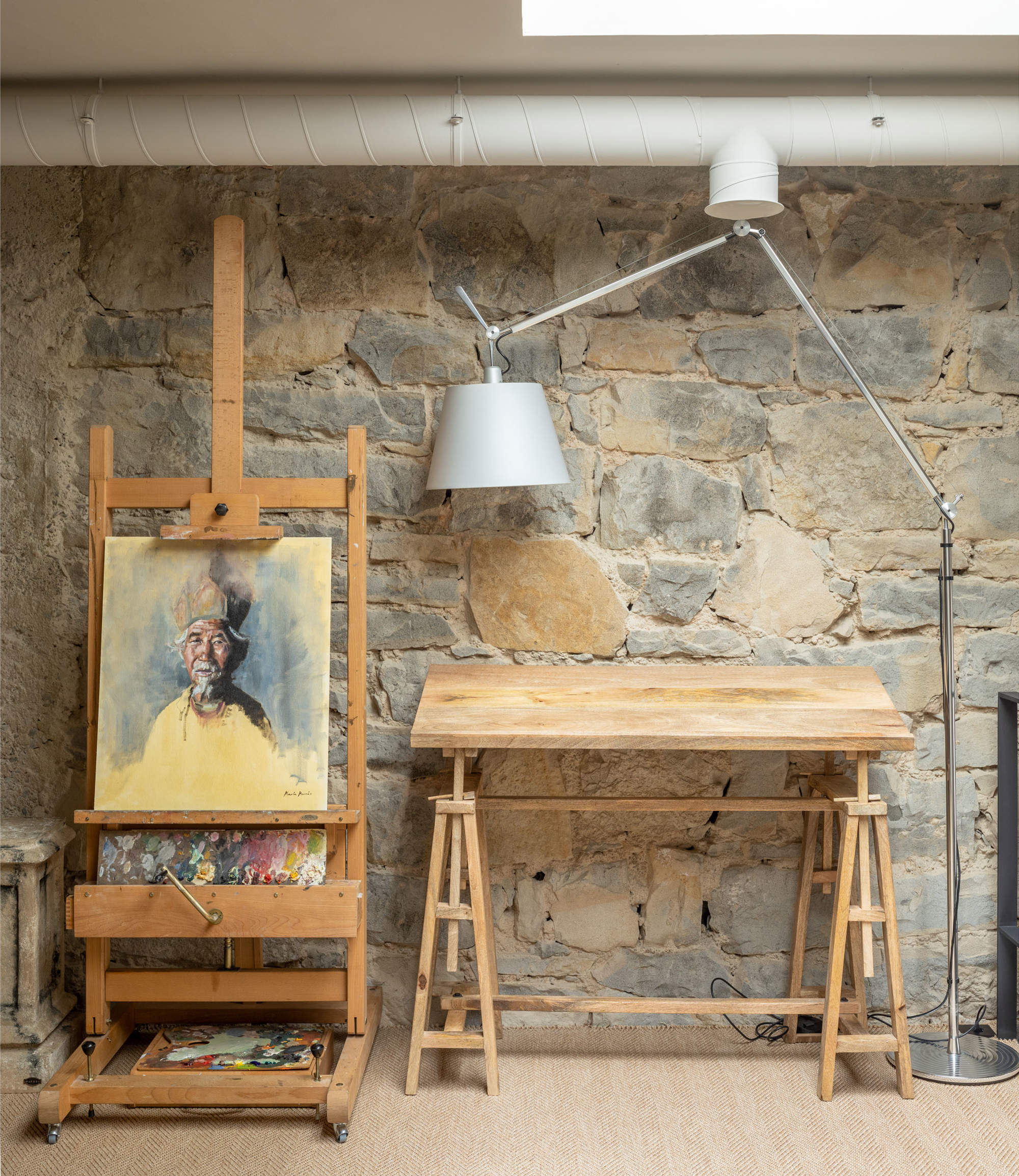 atelier mur en pierre