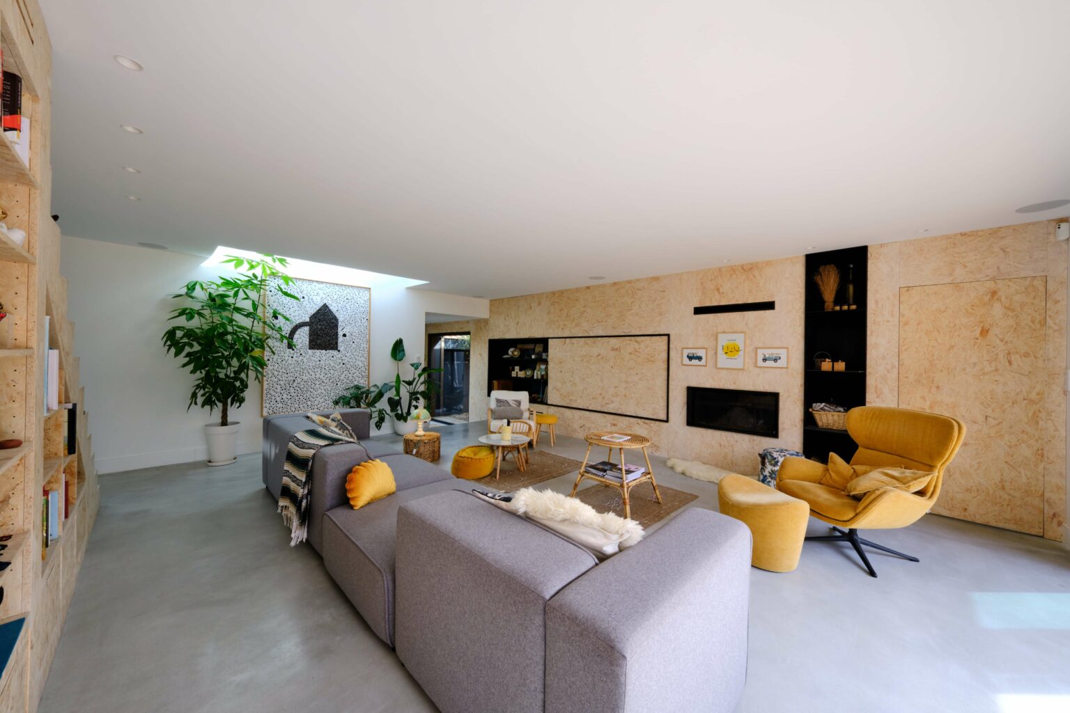 salon décoration contemporaine maison en bois villa Arranca