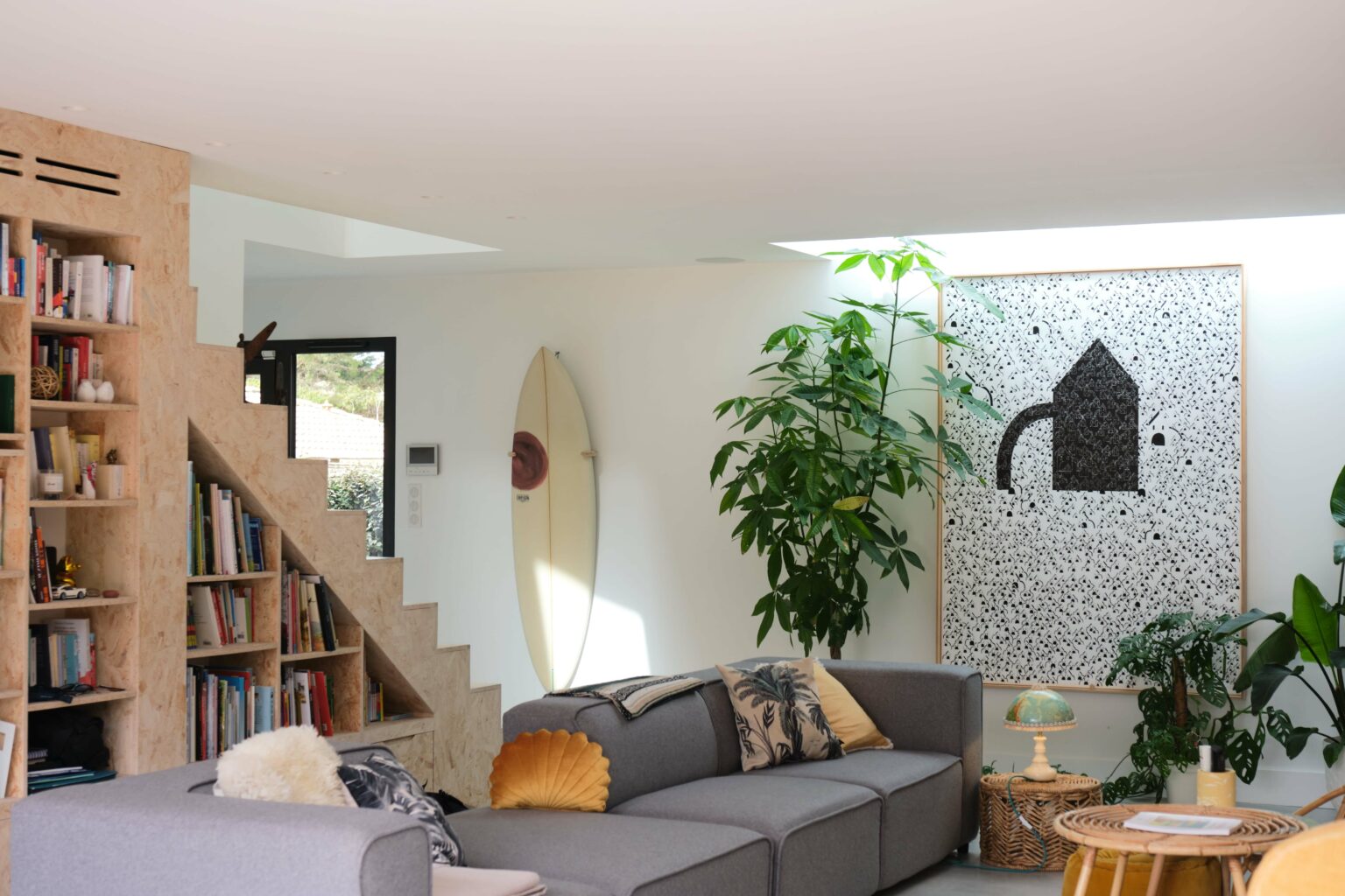 salon décoration contemporaine maison en bois villa Arranca