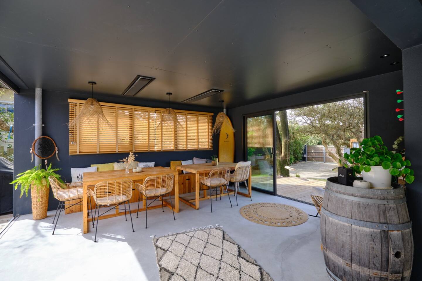 terrasse couverte maison en bois Villa Arranca