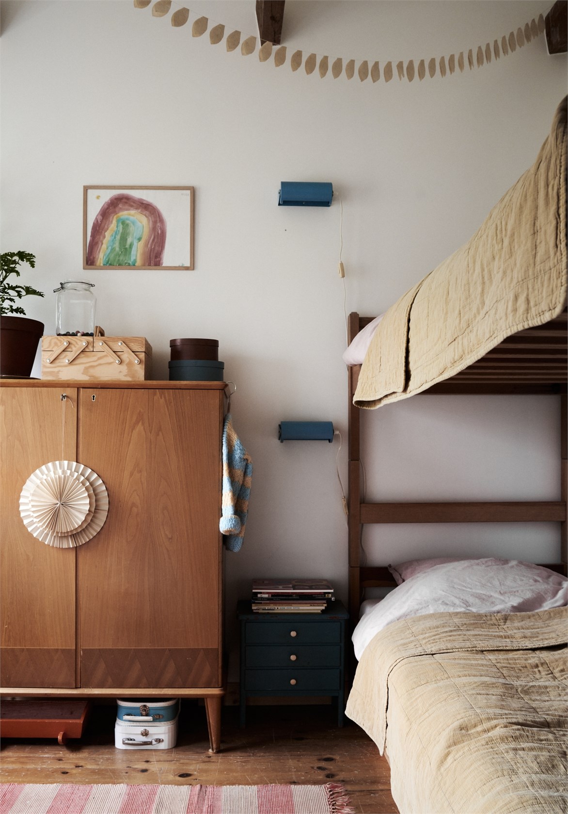 chambre lits superposés décoration vintage