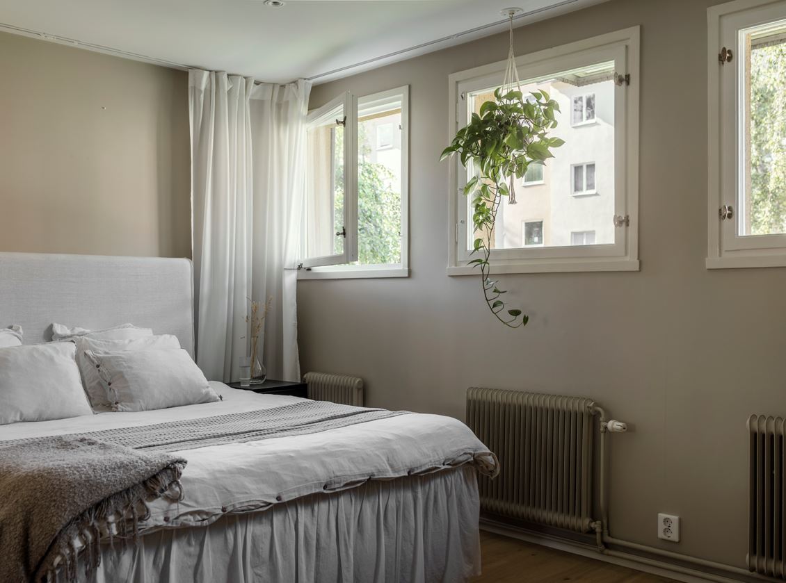chambre beige appartement 50m2 décoration scandinave