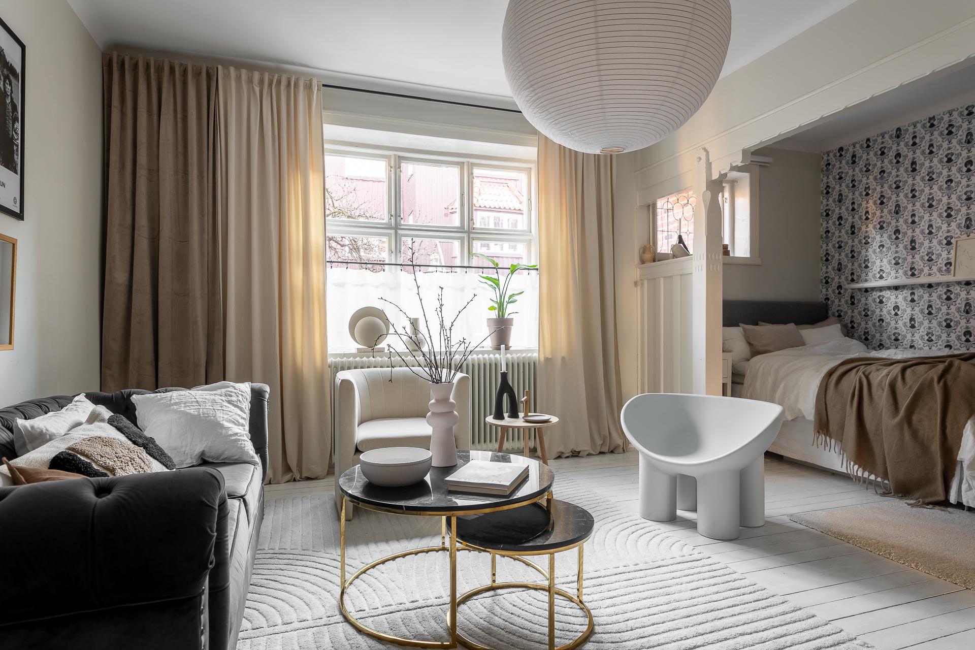studio 46m2 avec alcôve décoration scandinave