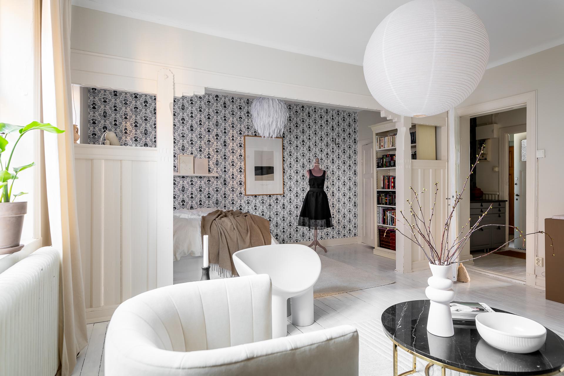 studio 46m2 avec alcôve décoration scandinave