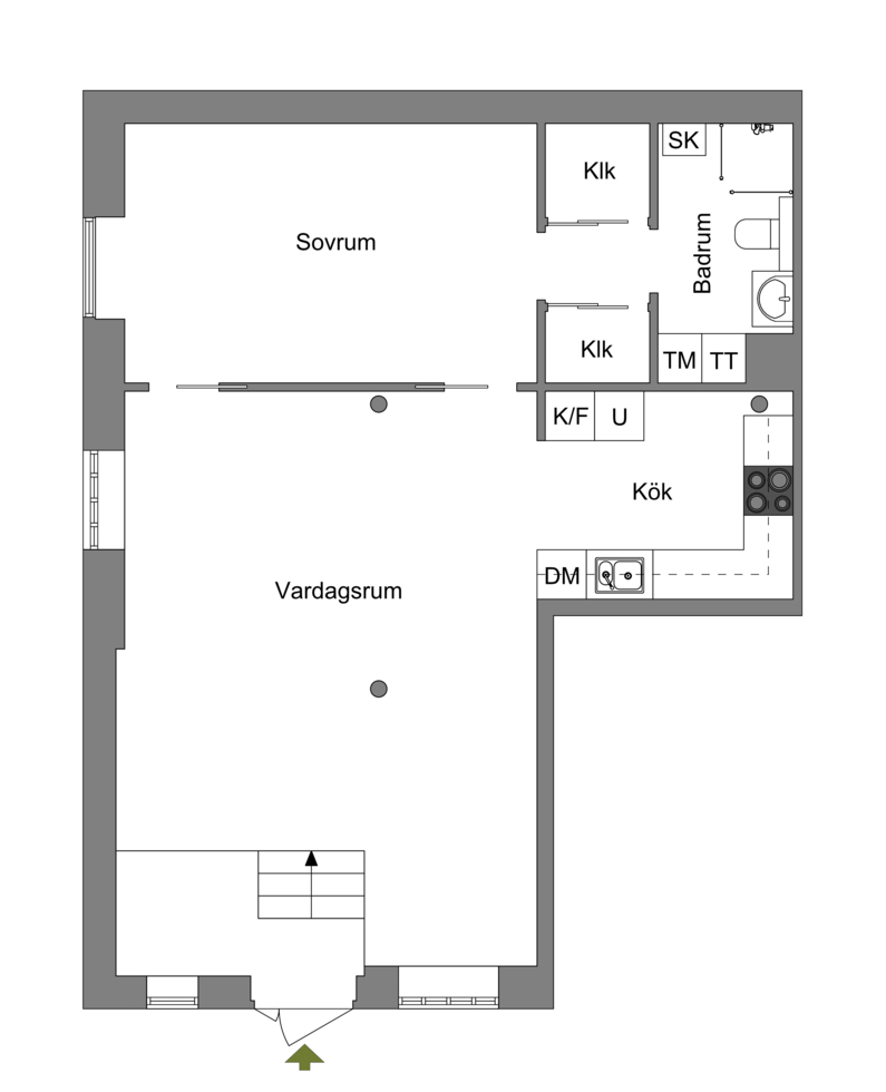 plan petit loft 67m2