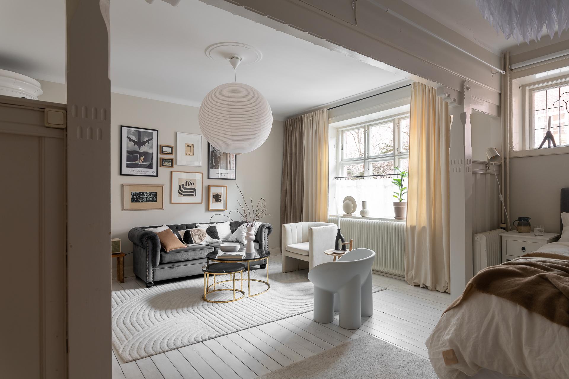 studio 46m2 avec alcôve décoration scandinave