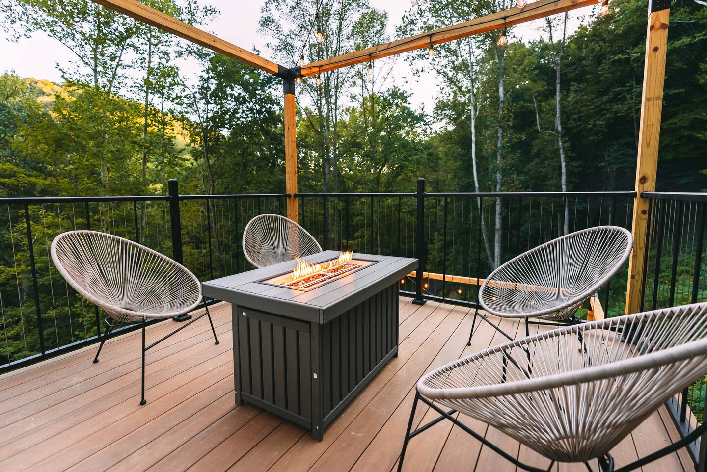 terrasse bois avec cheminée éthanol terrasse bois avec cheminée éthanol