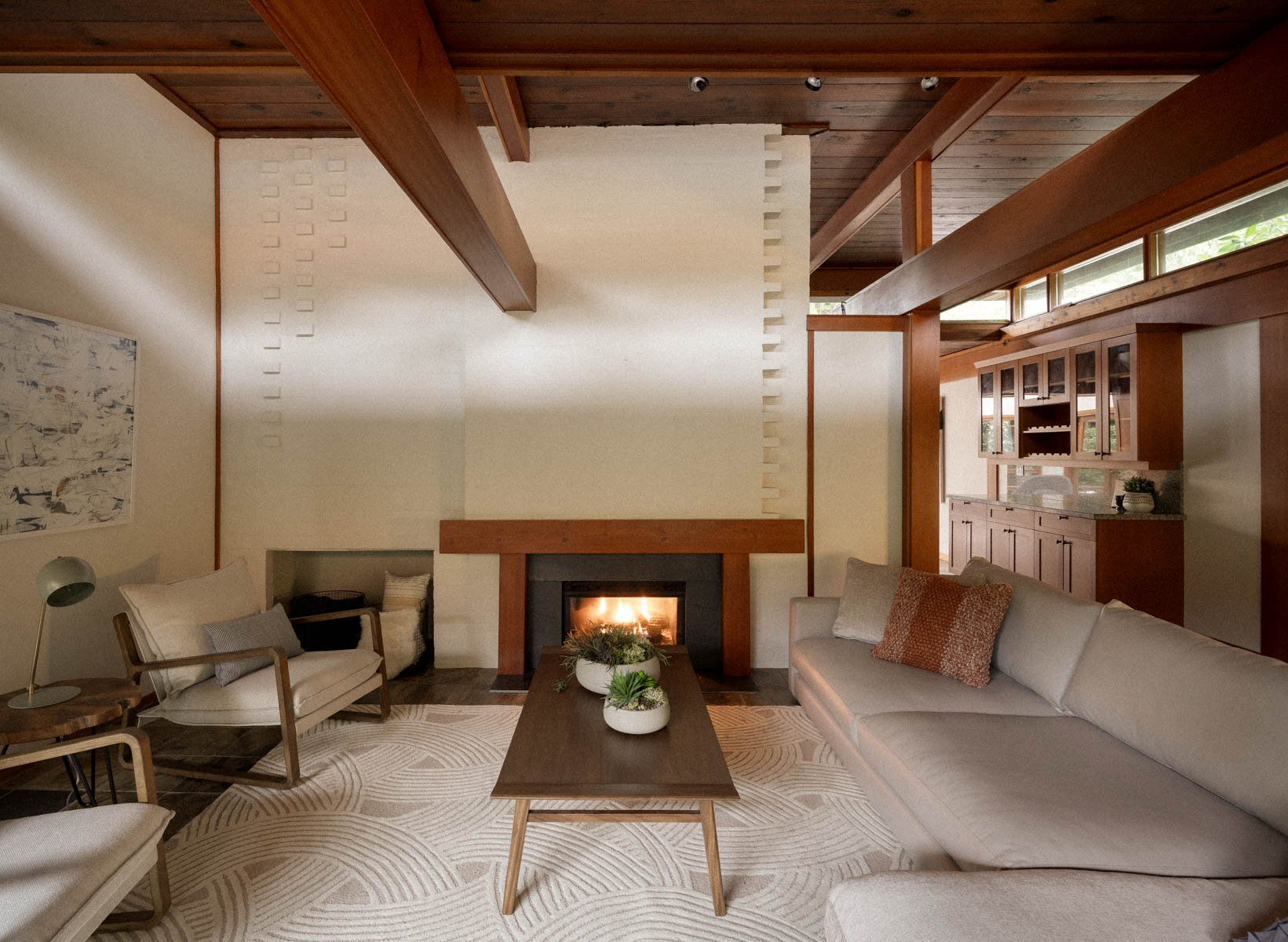 salon maison en bois The Lantern House