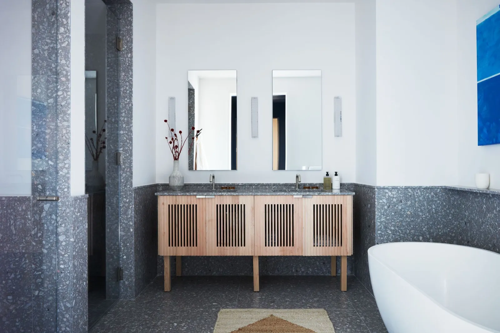 salle de bain pierre et bois